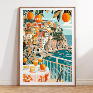 Cinque Terre Travel Poster, Italy Travel Print