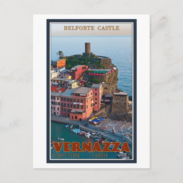 Cinque Terre - Vernazza Belforte Castle Postcard (Front)