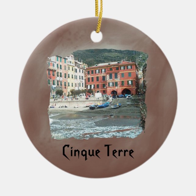 Cinque Terre - Vernazza Ceramic Ornament (Front)