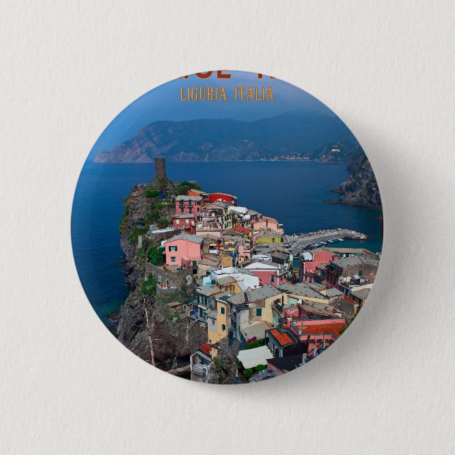 Cinque Terre - Vernazza from Above Button (Front)