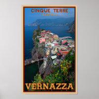 Cinque Terre - Vernazza from Above Poster