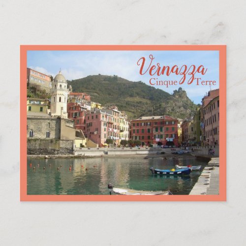 Cinque Terre Vernazza Harbor Postcard