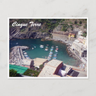 cinque terre vernazza harbor postcard