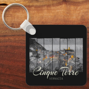 Cinque Terre Vernazza Italy vintage Souvenir Keychain