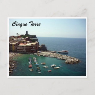 cinque terre vernazza port postcard