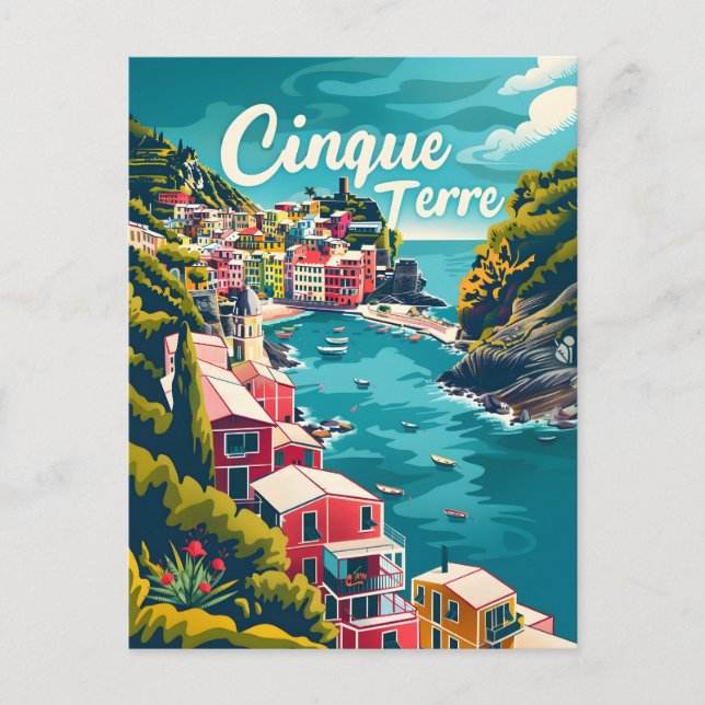 Cinque Terre Vintage Postcard (Front)