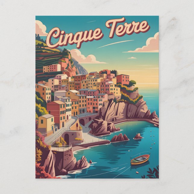 Cinque Terre vintage Postcard (Front)
