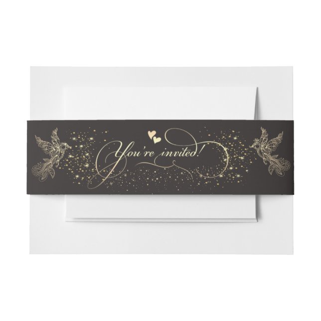 Cintas para invitaciones con palomas invitation belly band (Front Example)