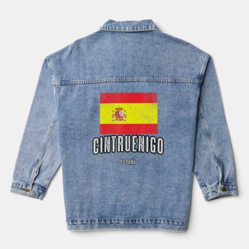 Cintrunigo Spain Es Flag City Bandera Ropa  Denim Jacket