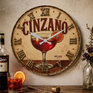 Cinzano Cocktail Vintage Italian Aperitif Bar  Large Clock