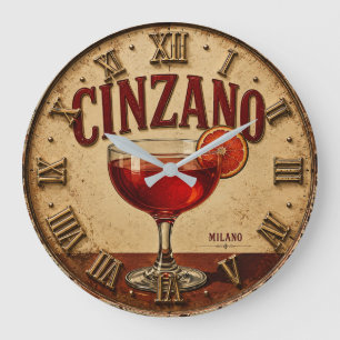 Cinzano Cocktail Vintage Italian Aperitif Bar Large Clock