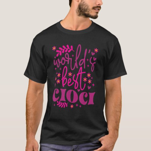 Ciocia Polish Aunt  Cute Great Aunt Pink Flowers P T_Shirt