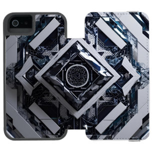 Cipher of the Fold: Meta-Structure in Glacial Tone iPhone SE/5/5s Wallet Case
