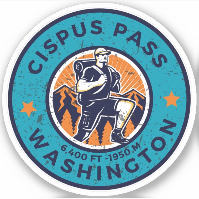 cipus pass hiking hiking washington alpine trials  sticker (Front)