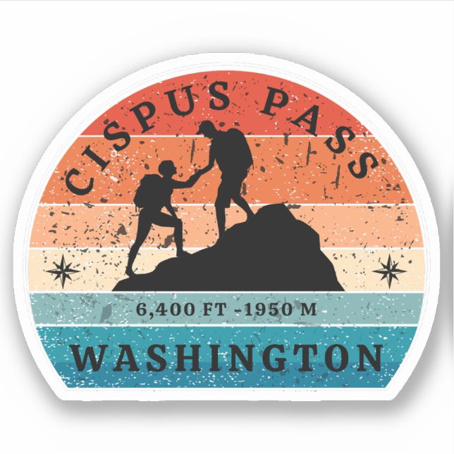 cipus pass hiking washington alpine trials sticker (Front)