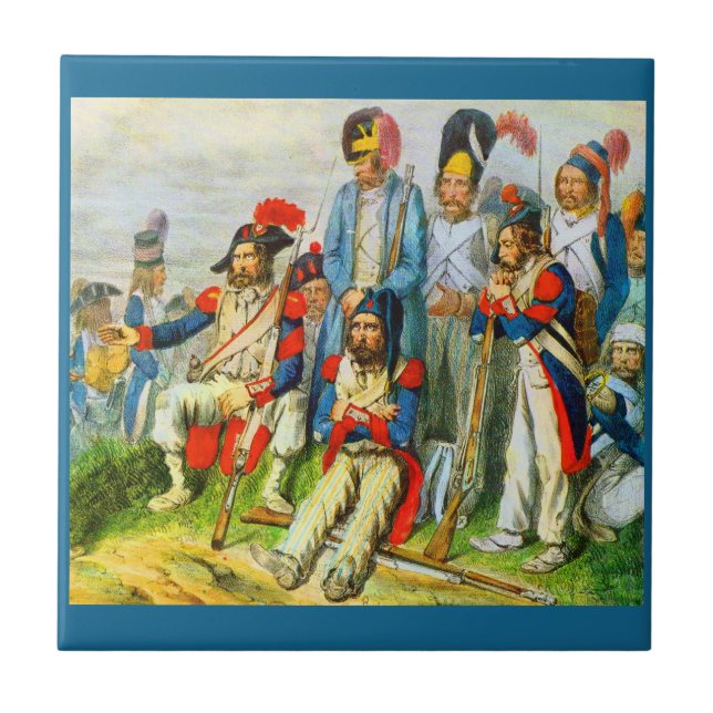 circa 1796 Napoleon’s soldiers Ceramic Tile (Front)