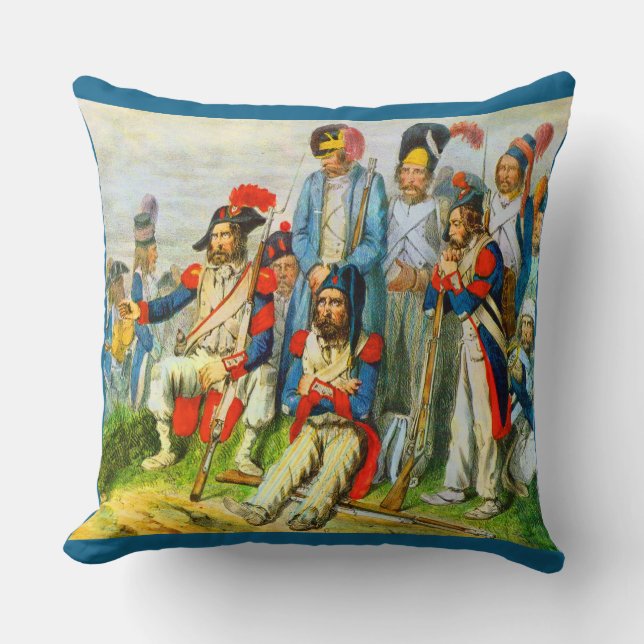 circa 1796 Napoleon’s soldiers Throw Pillow (Front)