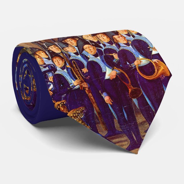circa 1800 European military band print  Neck Tie (Rolled)
