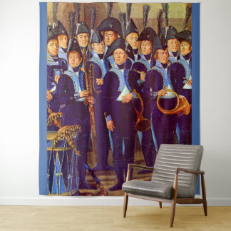 circa 1800 European military musicians print Tapestry