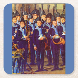 circa 1800 European military musicians Square Paper Coaster
