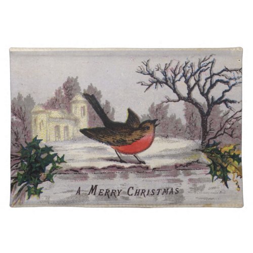 Circa 1865 A traditional Christmas robin Placemat