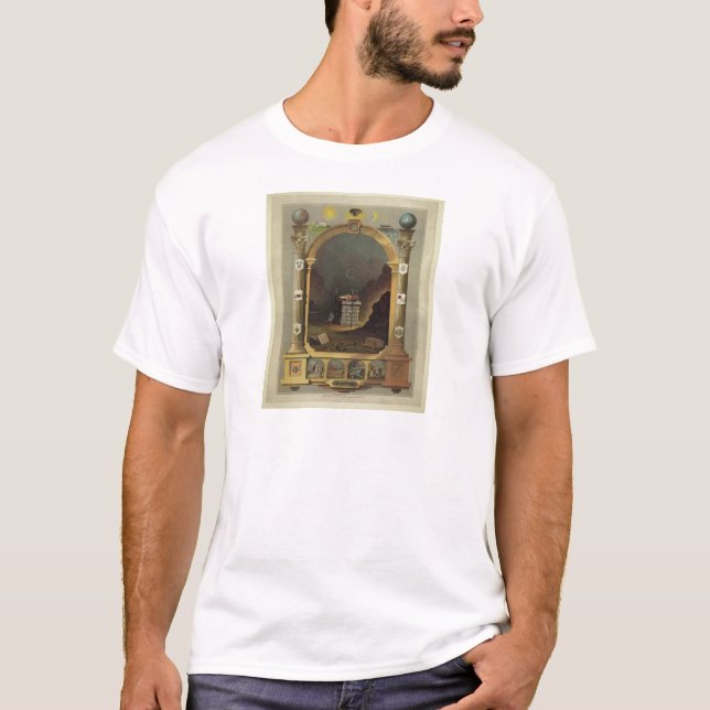 Circa 1872 Masonic Chart Lithography Print Image T-Shirt (Front)