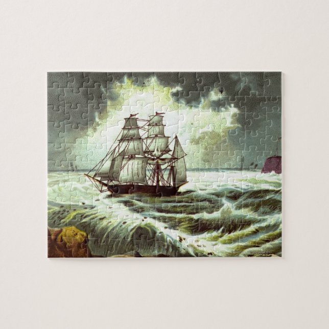 Circa 1880: A Christmas greetings card Jigsaw Puzzle (Horizontal)