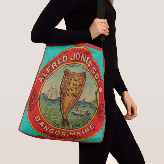 circa 1900 Alfred Jones Sons Finnan Haddie label Crossbody Bag (Close Up)