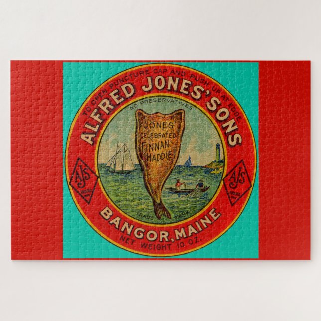 circa 1900 Alfred Jones Sons Finnan Haddie label Jigsaw Puzzle (Horizontal)