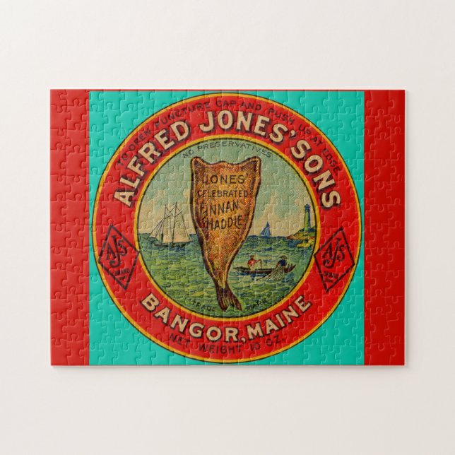 circa 1900 Alfred Jones Sons Finnan Haddie label Jigsaw Puzzle (Horizontal)