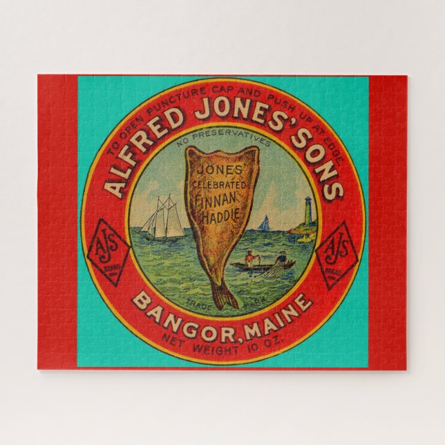 circa 1900 Alfred Jones Sons Finnan Haddie label Jigsaw Puzzle (Horizontal)