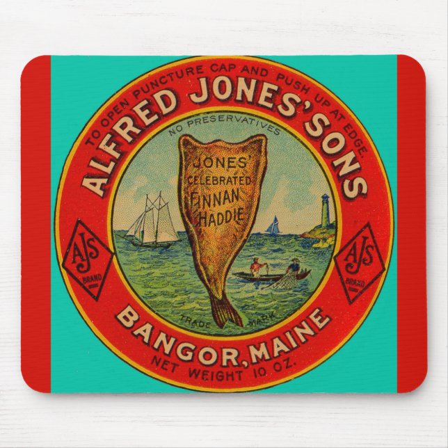 circa 1900 Alfred Jones Sons Finnan Haddie label Mouse Pad (Front)