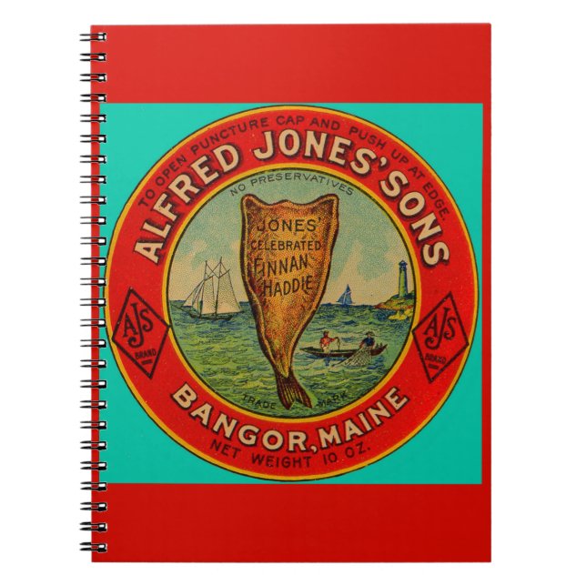 circa 1900 Alfred Jones Sons Finnan Haddie label Notebook (Front)