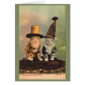 circa 1900 cats in hats RPPC (Front)