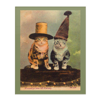 circa 1900 cats in hats RPPC Acrylic Print