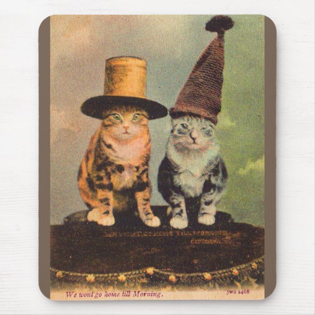 circa 1900 cats in hats RPPC Mouse Pad (Front)