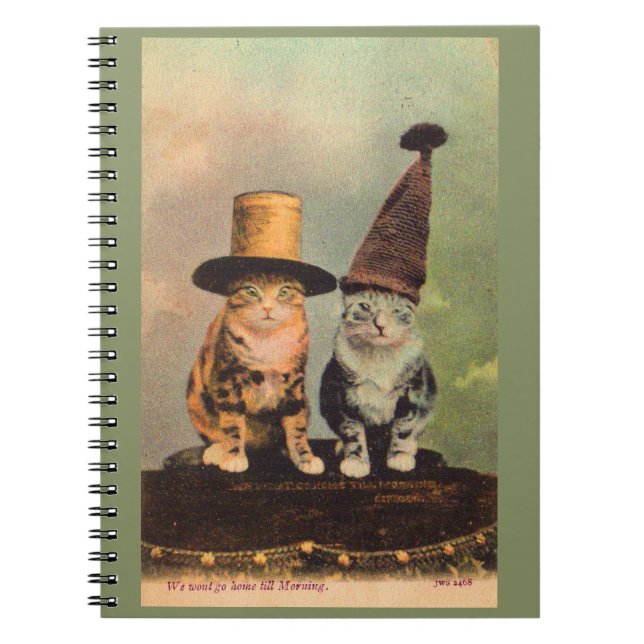 circa 1900 cats in hats RPPC Notebook (Front)