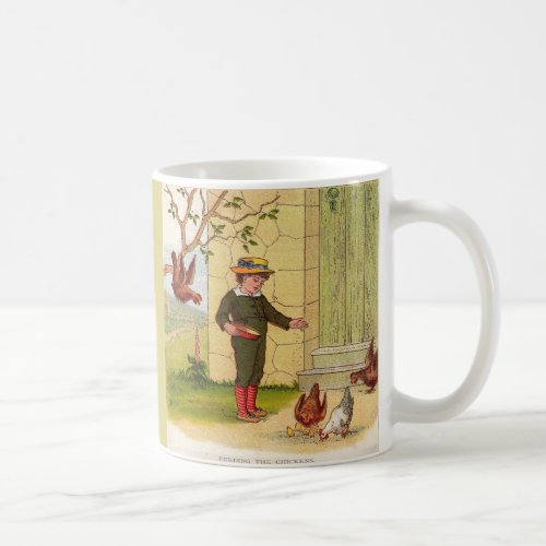 circa 1900 Feeding the Chickens Coffee Mug