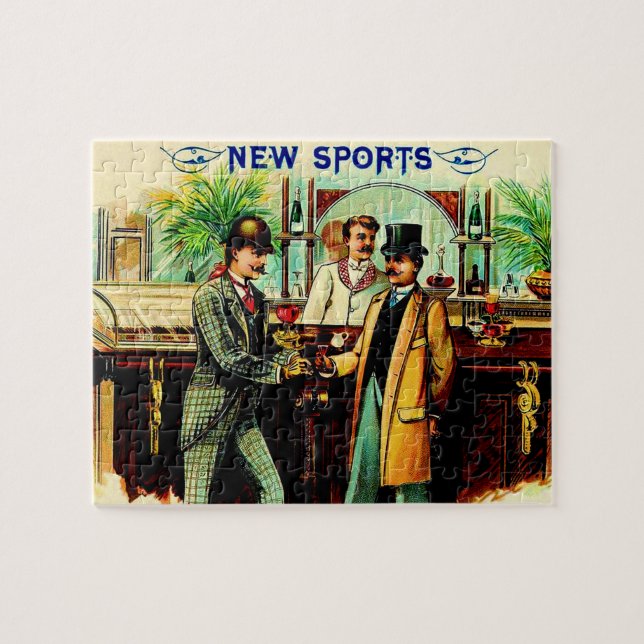circa 1900 New Sports cigar box label Jigsaw Puzzle (Horizontal)