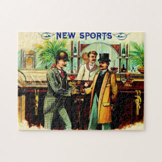 circa 1900 New Sports cigar box label Jigsaw Puzzle