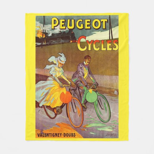 circa 1900 Peugeot bicycles ad Fleece Blanket