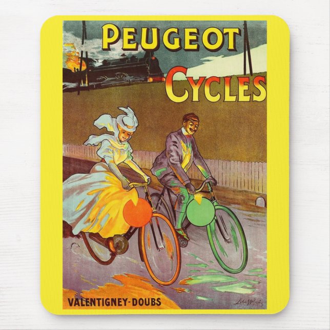circa 1900 Peugeot bicycles ad Mouse Pad (Front)