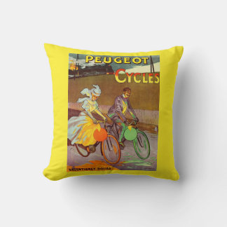 circa 1900 Peugeot bicycles ad Throw Pillow