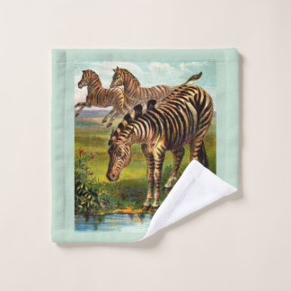 circa 1900 zebras print bath towel set