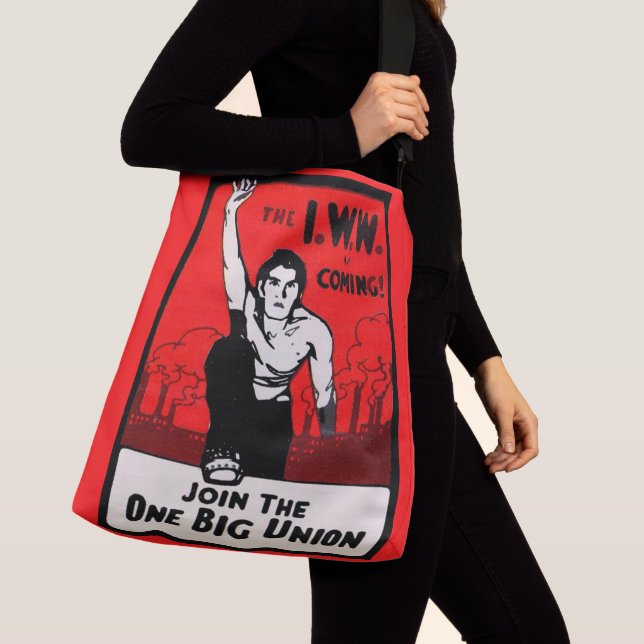 circa 1905 IWW Is Coming print Crossbody Bag (Close Up)