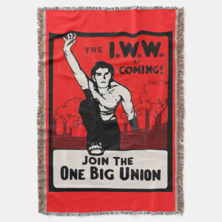 circa 1905 IWW Is Coming Throw Blanket