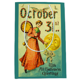 circa 1905 October 31 with Halloween Greetings Medium Gift Bag