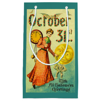 circa 1905 October 31 with Halloween Greetings Small Gift Bag