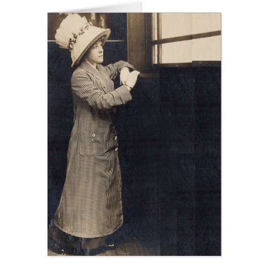 circa 1906 woman in big hat RPPC (Front)