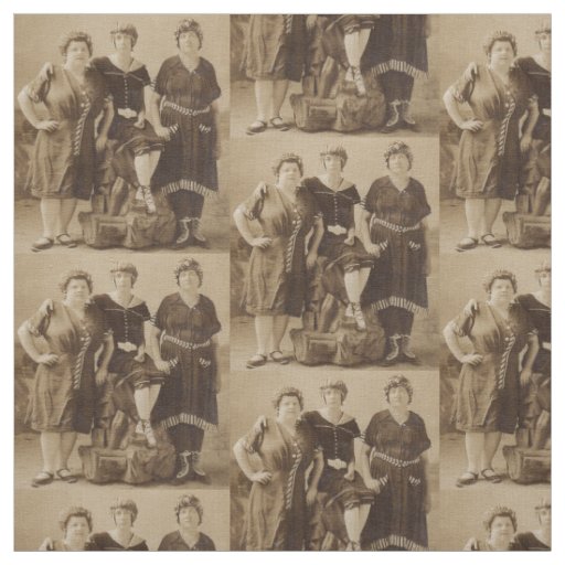 circa 1910 Atlantic City bathing beauties print Fabric
